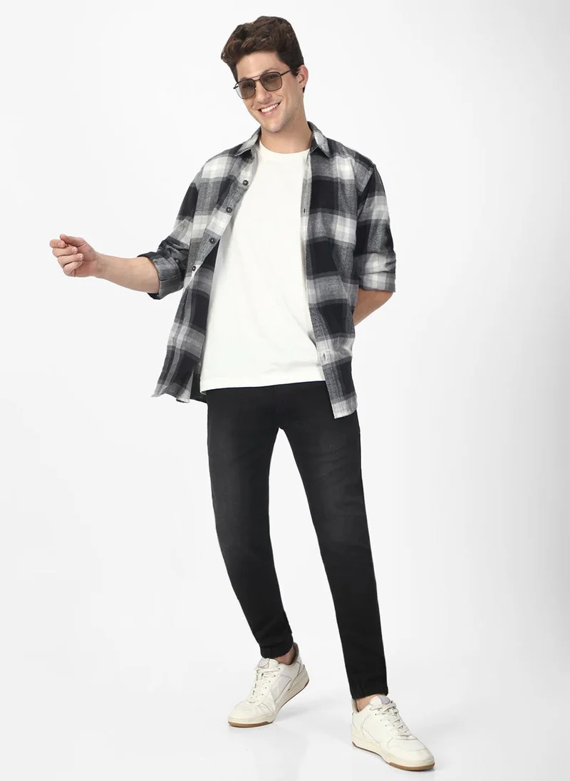 Urbano Fashion  Urbano Fashion Men's Black Slim Fit Washed Jogger Jeans Stretchable for Men | Best Price UAE